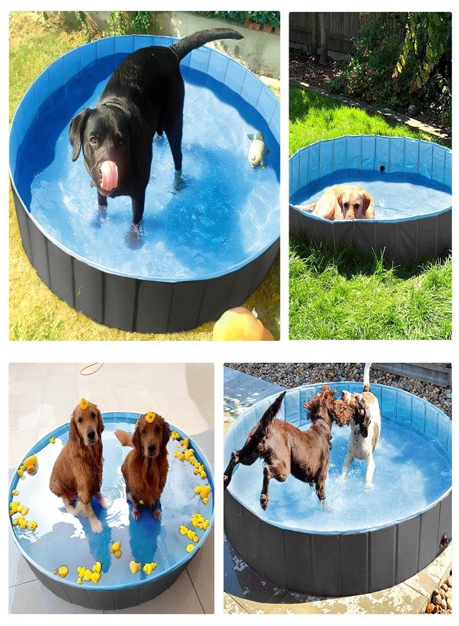Yaheetech Foldable Dog Pool Collapsible Hard Plastic Dog Swimming Pool Portable Pet Pools Doggie Wading Pool Bath Tub for Puppy Small Medium Large Dogs, 63 x 12 Inches Black - Image 3